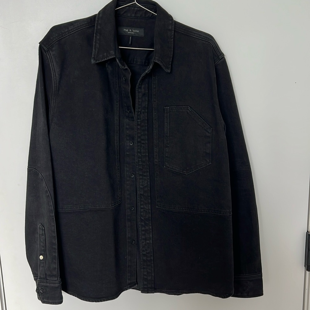 Rag & Bone Black Denim Shirt Jacket